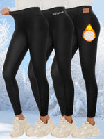 1/2/3Pcs Women's High-Waisted Butt-Lifting Leggings - Soft Fleece-Lined, Tummy Control, Stretchy & Comfortable For Fall/Winter