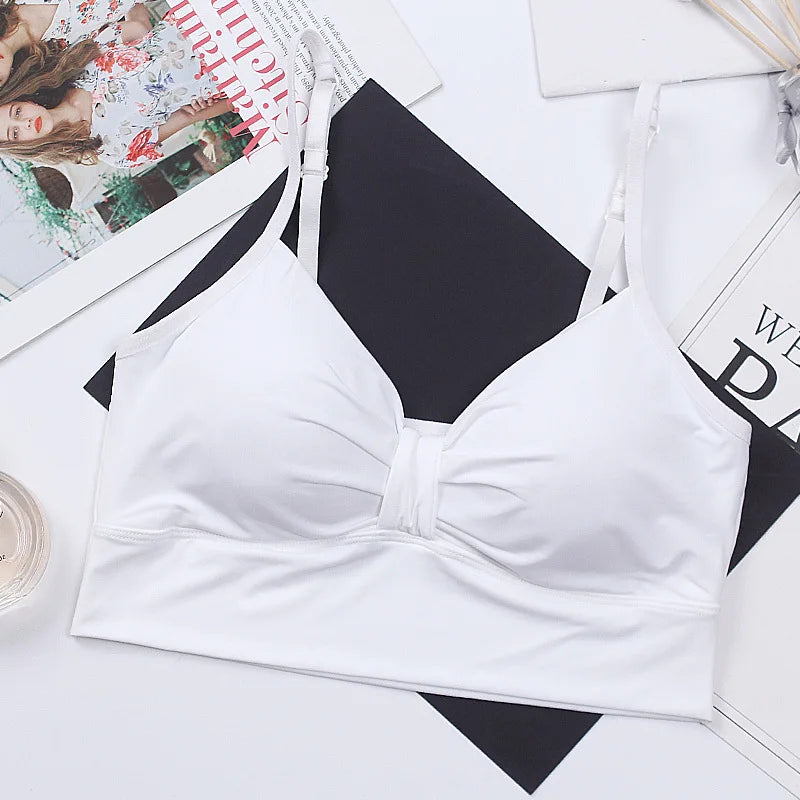 Women Tanks Crop Tops Seamless Underwear Female Streetwear Crop Top Sexy Lingerie Push Up Bralette Padded Camisole
