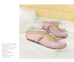 BIGTREE Satin Bow With One Strap With Shallow Mouth Half-Tugging Women's Hollow Inner Heightened Round-Head Sandals Comfortable