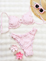 2026 Wrinkled Ruffled Frilled Bikini Female Swimsuit Women Swimwear Two-pieces Bikini Set Bather Bathing Suit Swim Beachwear