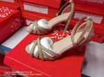 Spring 2026 Sexy High Heels 40-43 Fish Mouth Velvet Bun Heel Elegant Women's Sandals High Heels Shoes Suede Peep Toe Elegance