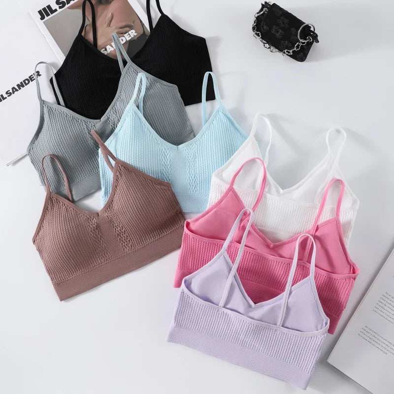 Seamless Bras For Women Wire Free Padded Brassiere Sports Underwear Comfort Crop Top Solid Color Sexy Lingerie M-XL Intimates
