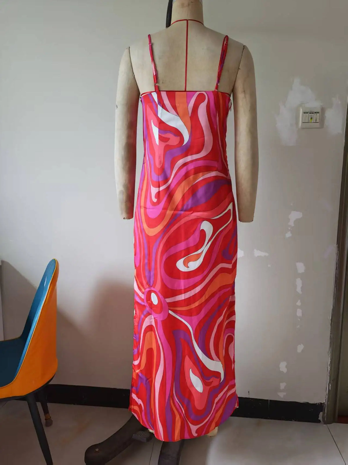 Vestidos Para Mujer Bohemian Vacation Dress Casual Sleeveless Strap High Waisted Party Dress Side Split Slim Women Robe Dresses