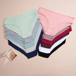 7Pcs/Set Women's Seamless Cotton Briefs Women Panties Solid Color Breathable Underwear Female Low Waist Soft Lingerie S-XXL