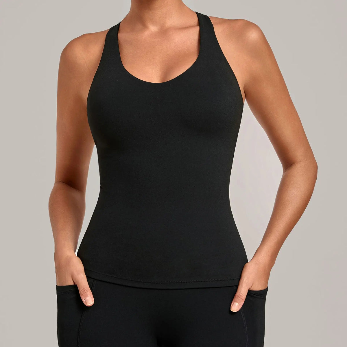 Women's Seamless Yoga Vest Sports Fitness Gym Beauty Back Top Nude Slim Fit Training Running Workout Vest
