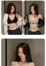MOYISU Lingerie Women's Summer Traceless Small Bra Pull Together No Underwire Jelly Bar Soft Support Tuck Back Bra Cover ABC Cup