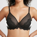 Women's Transparent Bra UltraLace Bra Full Coverage Push Up Plus Size Mermaid Scales Unlined Ultra-Thin Cup Underwear