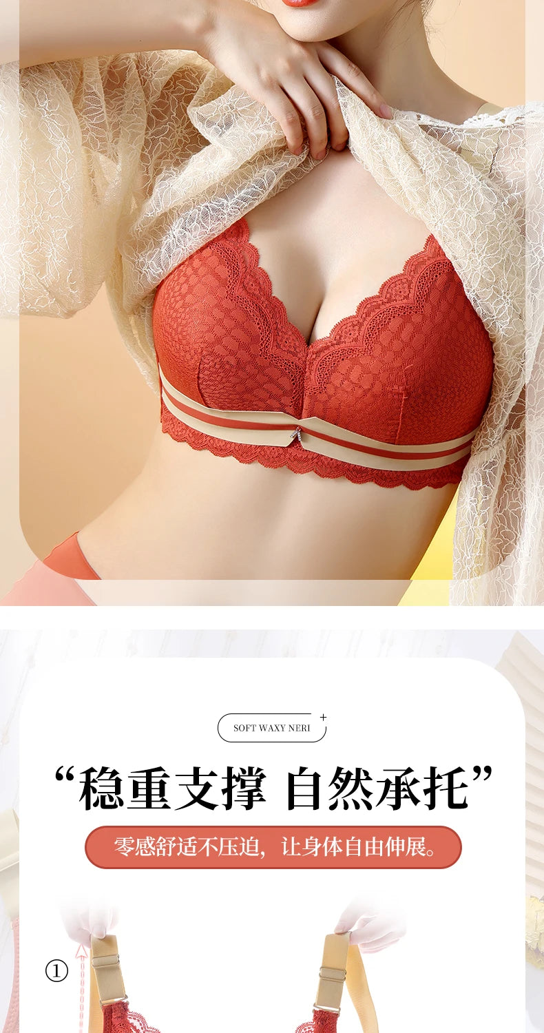 Women's Plus Size Minimizer Bra Full Coverage Lingerie Wire Free Push Up Bra for Femme Brest Pumping Underwear Plus Size 44 46DE