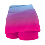 Women's Gradient Tennis Skirts High Waisted Athletic Skort With Built In Shorts Anti Slip Quick Dry Summer Skirt For Sports