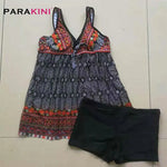 DEKA Large Size Swimwear Two Piece Swimsuit Women Sexy Leopard Tankini Print Flower Vintage Bodysuit Swim Beachwear Bathing Suit