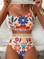 Sexy One Shoulder Swimwear Women 2026 Black White Patchwork Push Up Bra High Waist Swimsuit Beach Bathing Suit Holiday Bikini