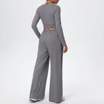 3 Pcs Women's Seamless Yoga Set Sports Fitness Gym Slim-Fit Long Sleeve & Tank Top Suits Workout Running Training Sets