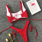2026 High Cut Micro Thong Bikini Female Thong Bikinis Swimsuit Women Swimwear Two-pieces Bikini Set Brazilian Bathing Suit Swim