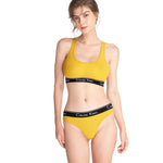 Fashion Bottoming Tops Letter Print Women‘sBra ThongUnderwear Set Sexy Beauty Back Vest Top Seamless Sleep Lingerie Suit