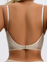 U bra black U-shaped large backless underwear sexy push up lingerie gathered invisible U back bra for girls
