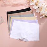 3Pcs Women's Seamless Sports Boxers Underwear Female Solid Color Panties Comfortable Brief Cozy Lingerie Intimate Underpant S-XL