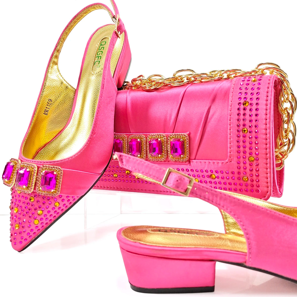 Doershow New Arrival Shoes and Bag Set African Sets 2024 Olive Nigerian Women Shoes and Matching Bags Set for wedding1-11