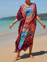 2026 New Colorful Kaftan Tunic Beach Dress Beach Wear Beachwear Beach Cover Up Cover-upsLoose Maxi Dress Female Women V4428