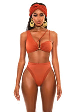 Sexy Bikini Women High Waist Totem Print Hollow Swimwear Swimsuit Female Beach Bikinis Set Bathing Suit Banadores Mujer 2026 New