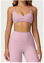 Summer U-Shaped Multi-Strap Cross Back Women Pilates Fitness Sports Bra Top Gym Yoga Athletic Tight Workout Jog With Chest Pad