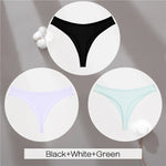 3Pcs/Set Women Cotton G-String Panties Female Low Rise Thongs Ladies Sexy Bikini 7 Solid Color Girl Soft M-XL Intimates Lingerie