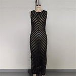 Hollow Out Sleeveless Crochet Knitted Tunic Beach Cover Up Cover-ups Mini Beach Dress Beach Wear Beachwear Female Women V6745