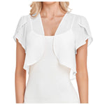 Women’S Short Sleeve Cardigan Chiffon Tops Ladies Open Front Bolero Shrug Crop Top Clothing For Female Plus Size Oversized 2025
