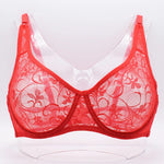 Womens Ultra-thin See Through Bras For Men Mesh Seamless Bralette Embroidery Sexy Lingerie Plus Size Brassiere