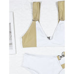 Sexy Splicing Asymmetric V Neck Bikini Women Swimwear Female Swimsuit Two-pieces Bikini set Bather Bathing Suit Swim Lady V3435