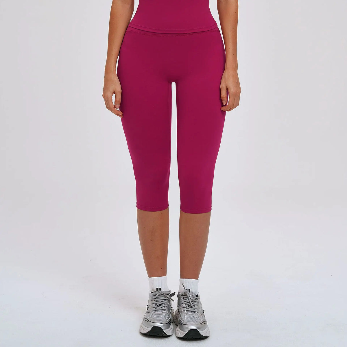 Yoga Pants Women Cropped Pants Sports Pants Fitness Leggings Tights Breathable Quick-drying High Waist Running Workout Pants