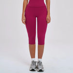 Yoga Pants Women Cropped Pants Sports Pants Fitness Leggings Tights Breathable Quick-drying High Waist Running Workout Pants