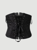 Sexy Leather Tight Corset Jacquard Waist Cincher Bust Support Shapewear New Lace-up Court Casaul Elegant Style Corset B8RO