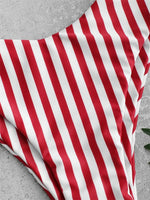 Sexy Micro Bikini 2025 Women Swimsuit Scoop Neck Striped Swimwear Knot Bow Fringe Summer Beachwear Bathing Suit Push Up Biquini