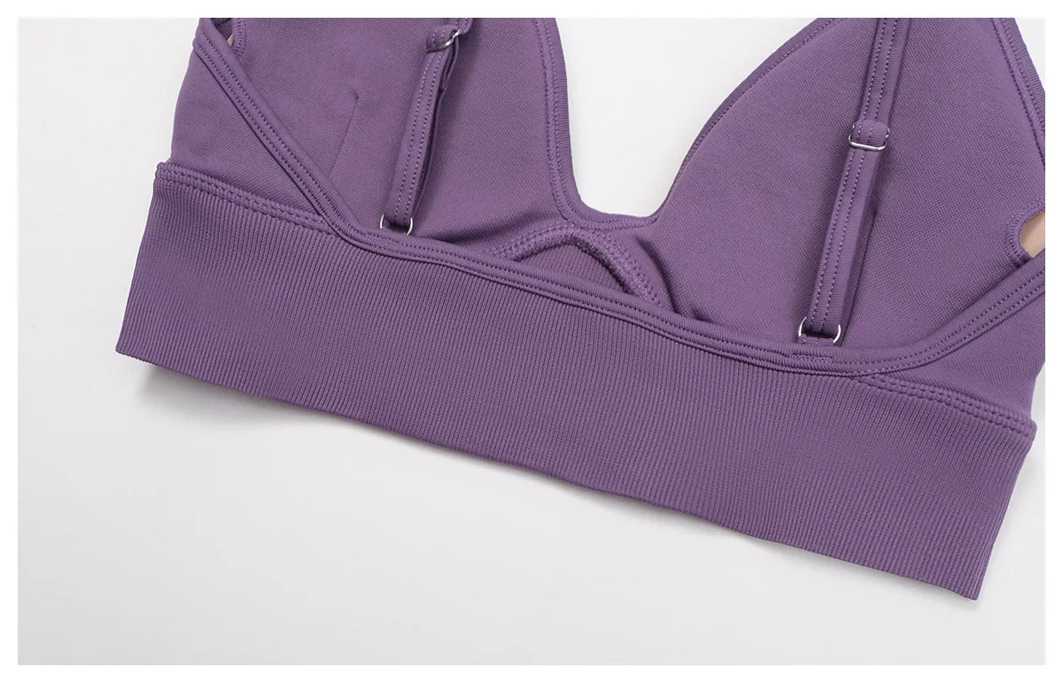 Breathable Sports Bra Fitness Top Women Yoga Bra Shockproof Crop Top Push Up Adjustable Shoulder Strap Sport Bra Gym Workout Top