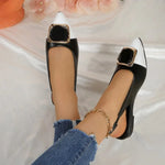 2026 Women's Sandals Square Buckle Pointed Toe Thick Heels Back Strap Buckle Ladies Pumps Dress Shoes