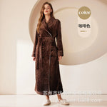 2026 Autumn Winter New Thick Coral Fleece Couple Bathrobe, Long Flannel Robe for Men Women Warm Home Pajamas Loungewear