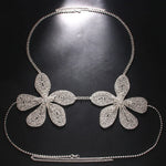 Exaggerated Crystal Flower Chest Chain Lingerie Women Accessories New in Summer Top Rhinestone Body Jewelry Bra Bikini Clothing