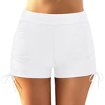 Beach Bathing Suit Women High Waist Bikini Bottoms Swim Briefs Drawstring Beach Shorts Solid Leopard Bikini Ruched Swim Bottoms