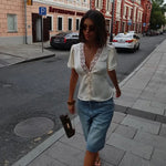 Lace Patchwork Solid Short Sleeve Tops for Women V Neck Lace Splicing Straps Skinny T-shirt Female Elegant Casual Slim Fit Tees