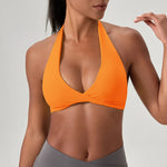 STOUREG Women's High Support Sports Bra Naked Sensation Push Up Backless Removable Pads Yoga Running Gym Tank Top