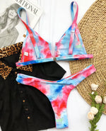 Splicing V Shaped Micro Thong Bikini Women Swimsuit Female Swimwear Two Pieces Bikini Set Push Up Bathing Suit Swim Beachwear