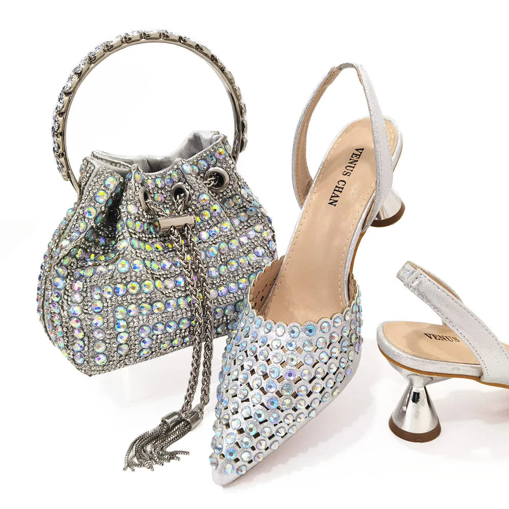 DoershowAfrican fashion Italian Shoes And Bag Sets For Evening Party With Stones wine Italian Handbags Match Bags! HAE1-4