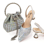 DoershowAfrican fashion Italian Shoes And Bag Sets For Evening Party With Stones wine Italian Handbags Match Bags! HAE1-4