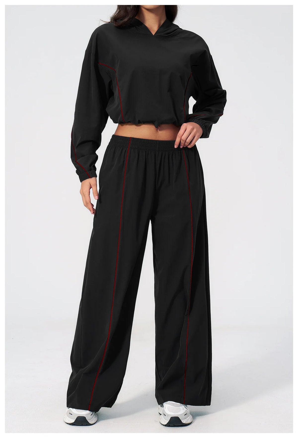 Outdoor Cool Sun Protection Yoga Sets Women UV Resistant Skin Quick Drying Long Sleeve Hoodies Pocket Pants Running Fitness Suit