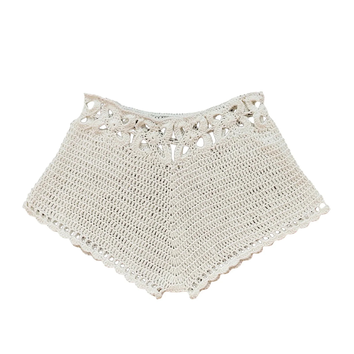 Women´s Beach Shorts Knit Crochet Cutout Bathing Suit Bottoms Drawstring Beach Board Shorts Summer Hot Shorts Streetwear