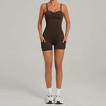 Outdoor Backless Yoga One Piece Suit Women Multiple Wearing Methods Sleeveless Slim Fit Pocket Stretch Sports Fitness Jumpsuit