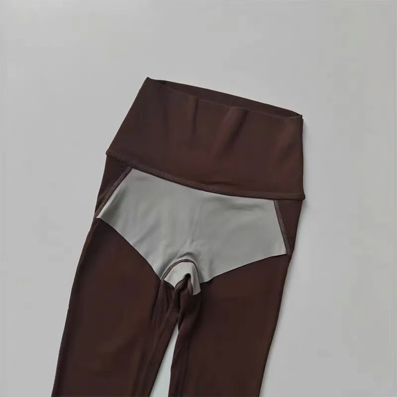 Nude Yoga Leggings Women High Waist One-piece Fitness Wear-free Underwear Belt Pocket Sports Pilates Trousers Fitness Pants