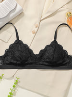 Black detachable breast pad bra lace sexy Lingerie no steel ring brassiere comfortable and unrestrained to wear size S-XL MR2953