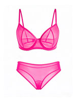 Sexy Ultra-Thin Fully Transparent Alluring Lingerie with Underwire, No Padding, Beautiful Back Bra, Hot Girl Push-Up Bra Set