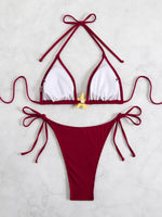 Sexy Black Micro Bikini 2025 Women Starfish Ornament Push Up Bra Tie Side Thong Swimsuit Summer Bathing Suit Holiday Swimwear
